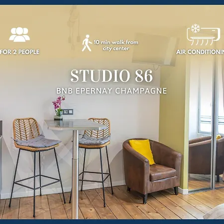 Studio 86 - Climatisation & Proche Centre-Ville- 2 Personnes - Bnb Épernay Exterior foto